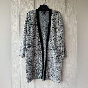 Joan Vass Zebra Print Open Cardigan